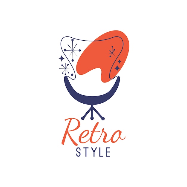 Retro furniture logo template style