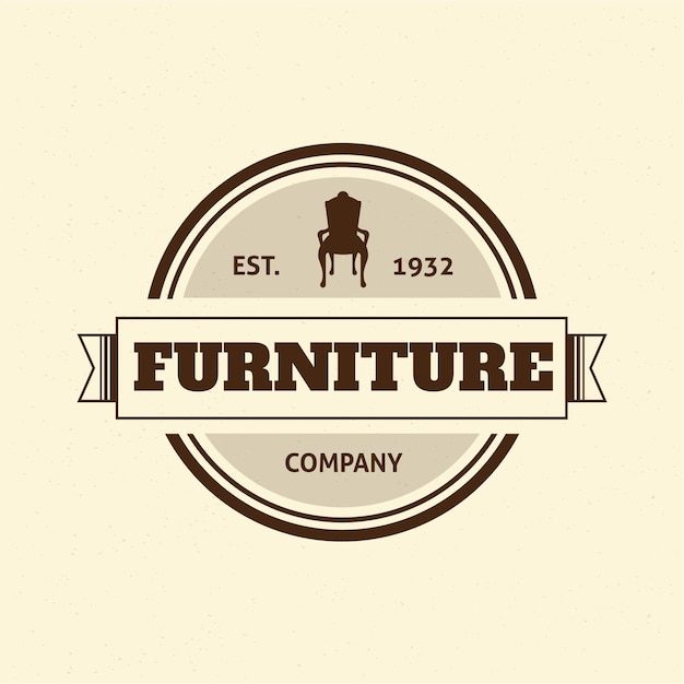 Free vector retro furniture logo