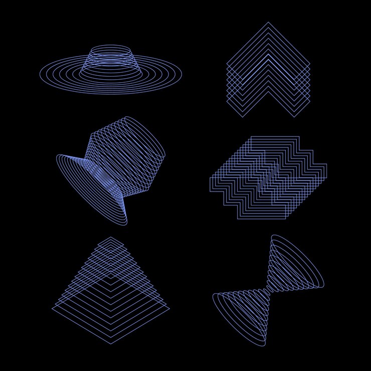 Free Vector retro futuristic 3d mesh element