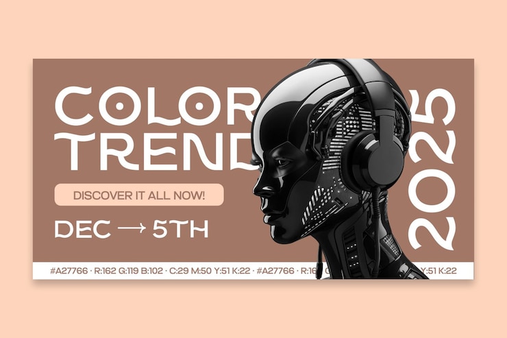 Free Vector retro futuristic color trend 2025 banner