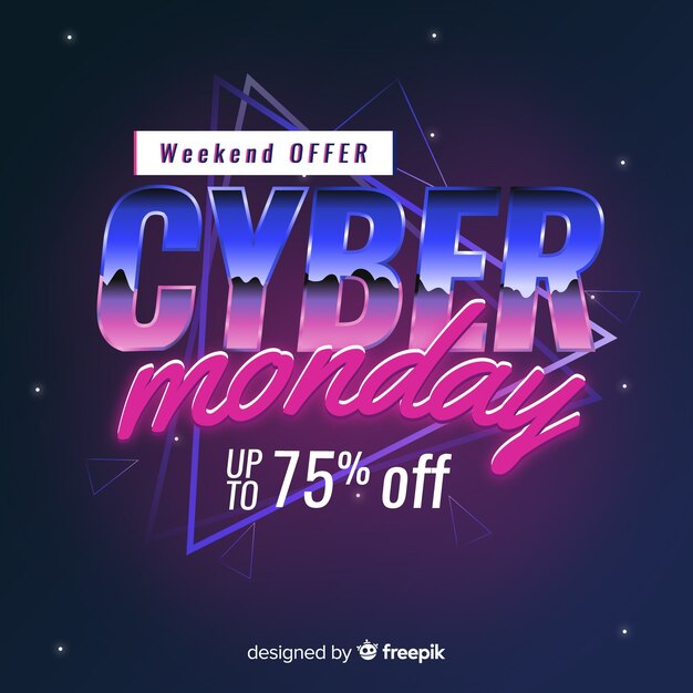 Retro futuristic cyber monday