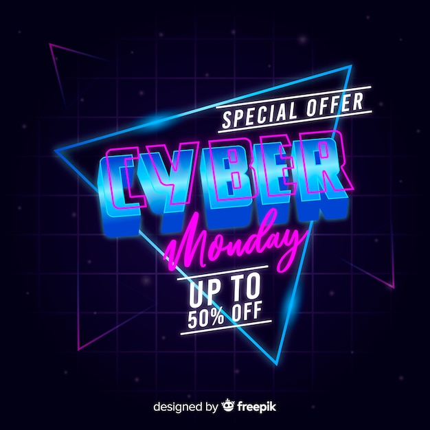 Retro futuristic cyber monday