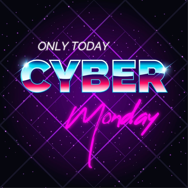 Free Vector retro futuristic cyber monday