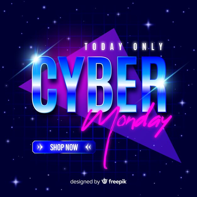 Retro futuristic cyber monday