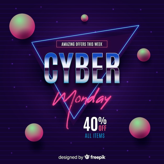 Retro futuristic cyber monday