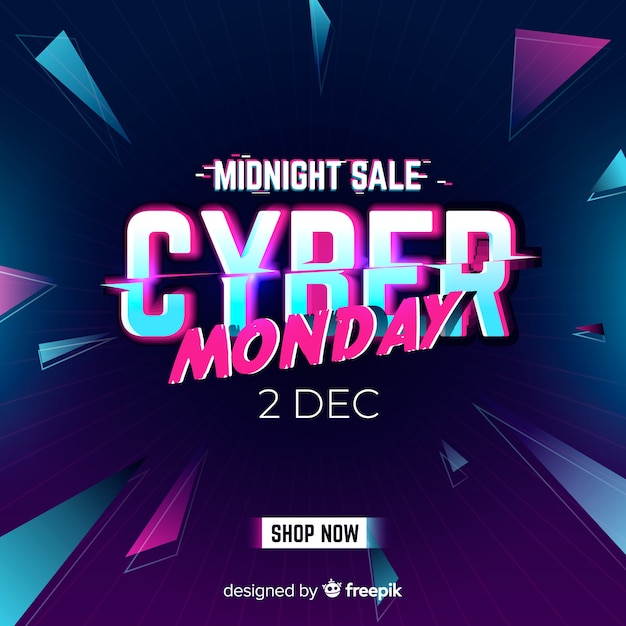 Retro futuristic cyber monday