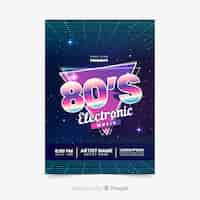 Free vector retro futuristic music poster template