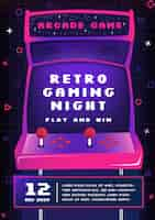 Free vector retro gaming poster template