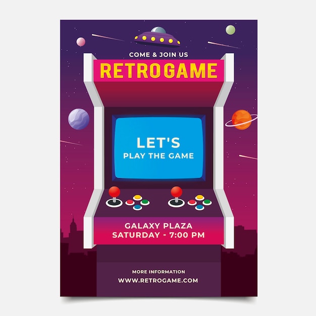 Retro gaming poster template