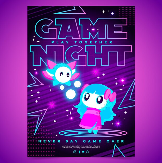 Retro gaming poster template