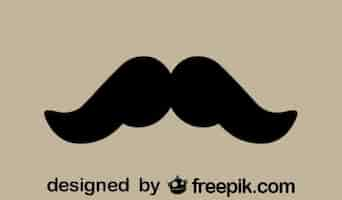 Free vector retro gentleman mustache black icon