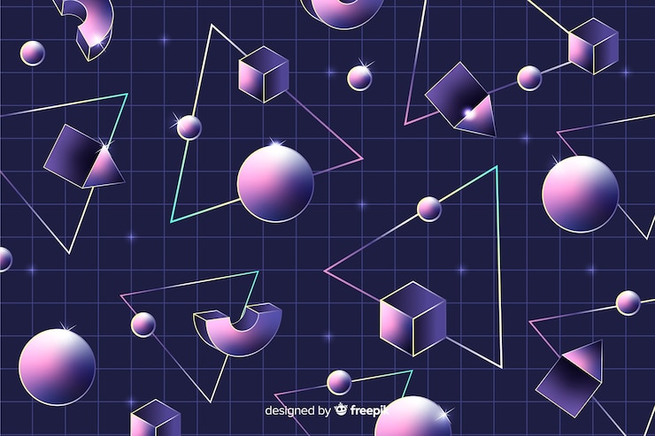 Free Vector retro geometric background with spheres