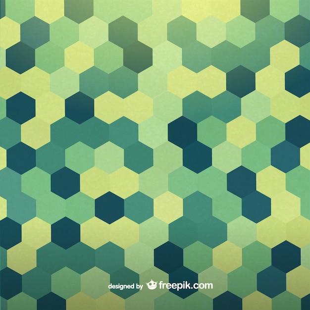 Retro geometric hexagon design