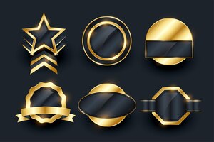 Free vector retro golden badges and labels collection