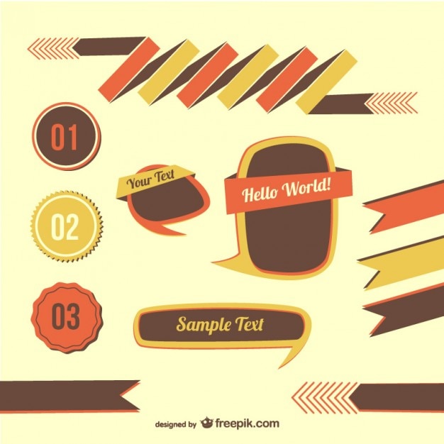 Retro Graphic Elements: Free Vector Download for Design Templates