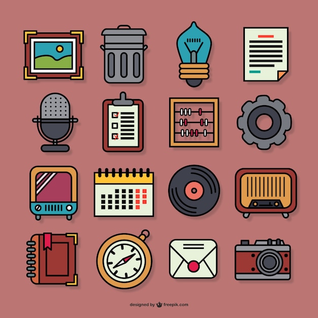 Retro graphic icons