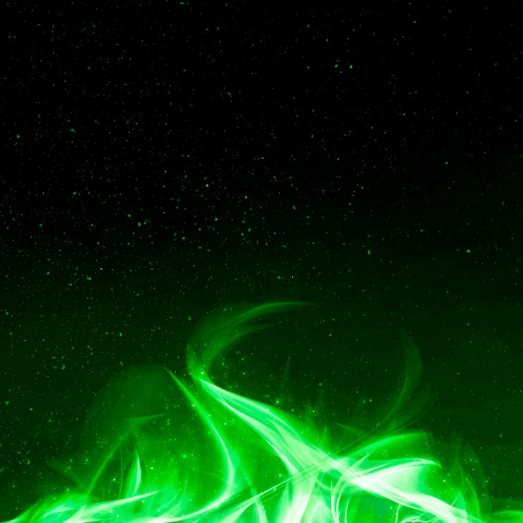Free Vector retro green fire flame vector border frame