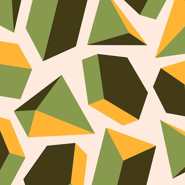 Ретро-зеленая геометрическая форма с рисунком фона вектор