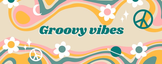 Free vector retro groovy aesthetic notion cover