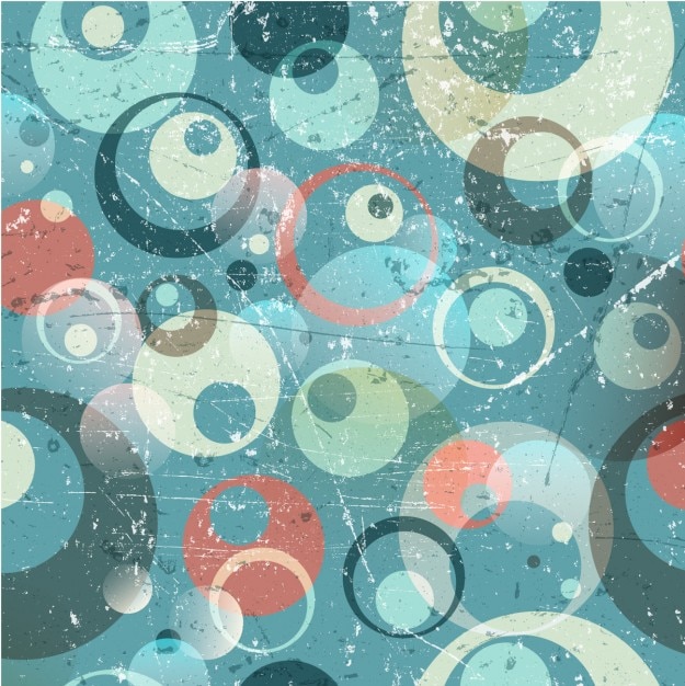 Free vector retro grunge background with circles