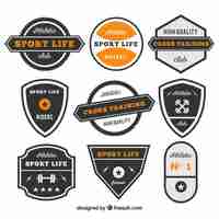 Free vector retro gym badges