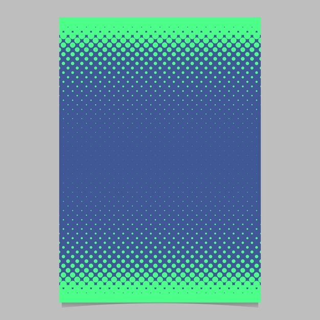 Retro halftone dot pattern flyer background template - vector document, brochure graphic with circles
