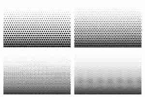 Free vector retro halftone gradient set of four