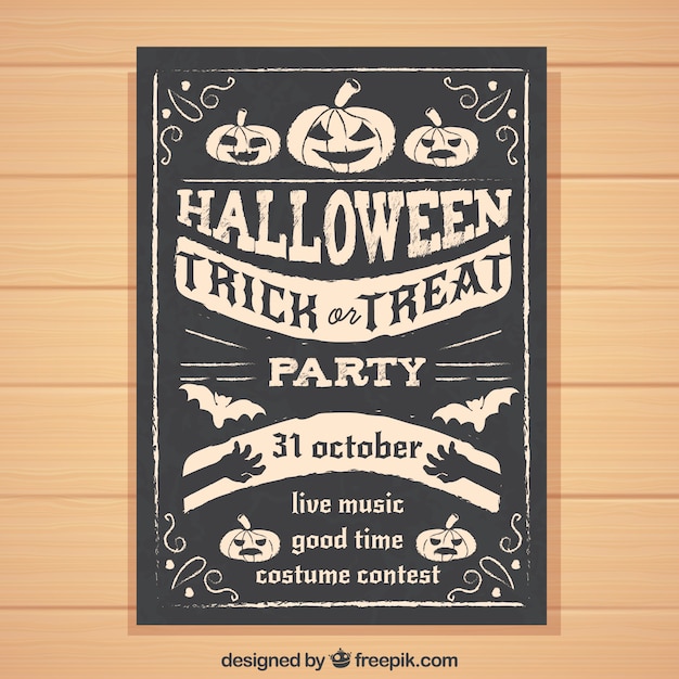 Retro halloween party poster