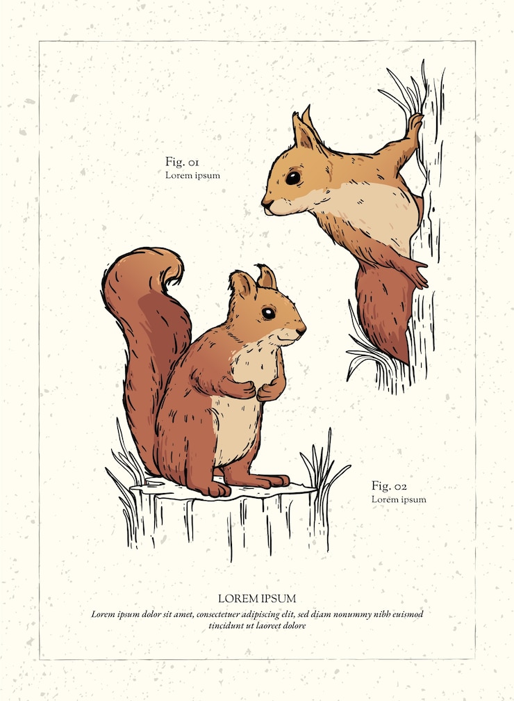 Free Vector retro hand drawn animal illustration