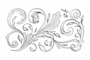 Free vector retro hand drawn ornamental border in baroque style