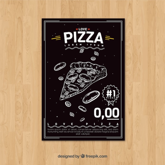 Retro disegnato a mano pizza brochure