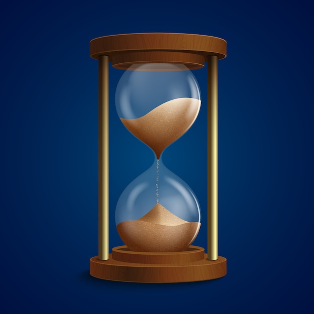 Free vector retro hourglass clock illustration