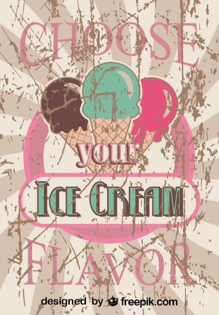 Retro ice cream poster design favorite flavor