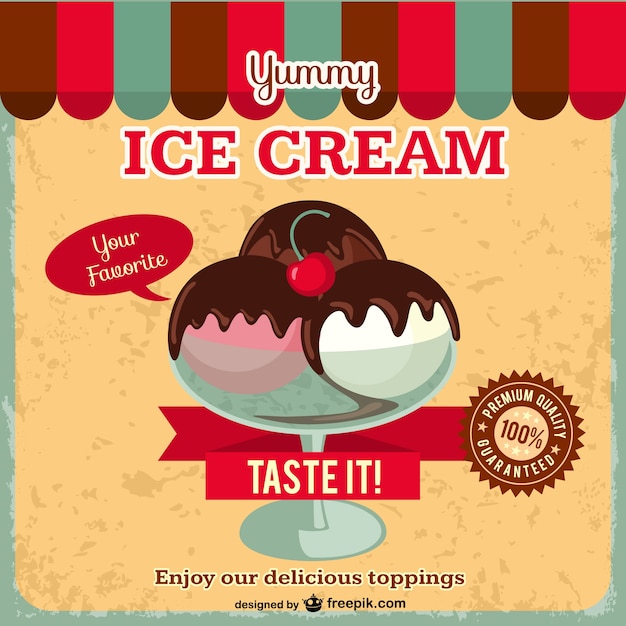 Retro ice cream poster