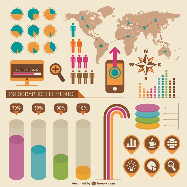 레트로 infographic 디자인