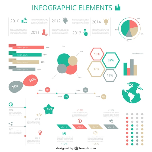 無料ベクター レトロinfography