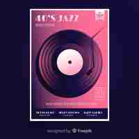 Free vector retro jazz music poster template