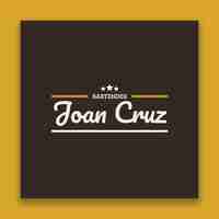 Free vector retro joan cruz bartender logo