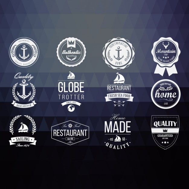 Free vector retro labels collection