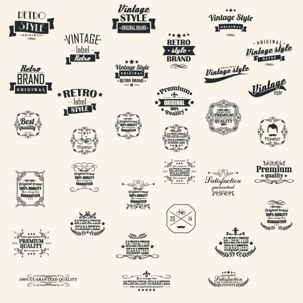 Free vector retro labels collection