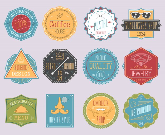 Retro Labels Set