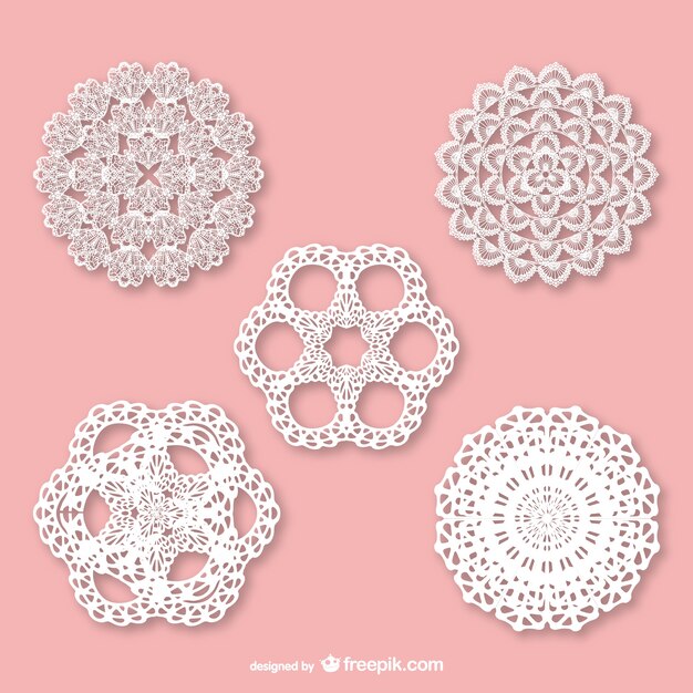 Retro lace ornaments set 