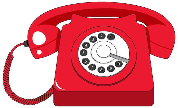 Free vector retro landline or telephone isolated