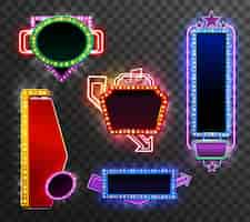 Free vector retro light banner set