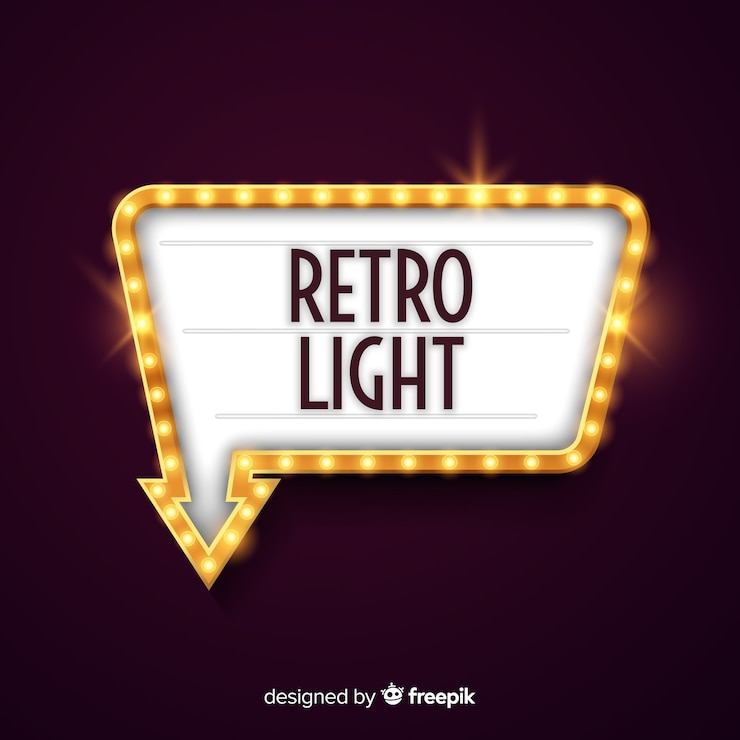 Free Vector retro light billboard