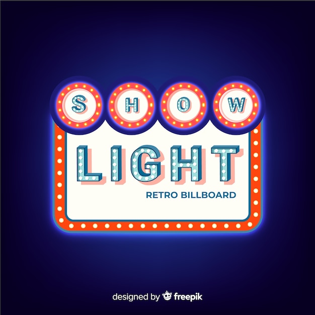 Free vector retro light billboard