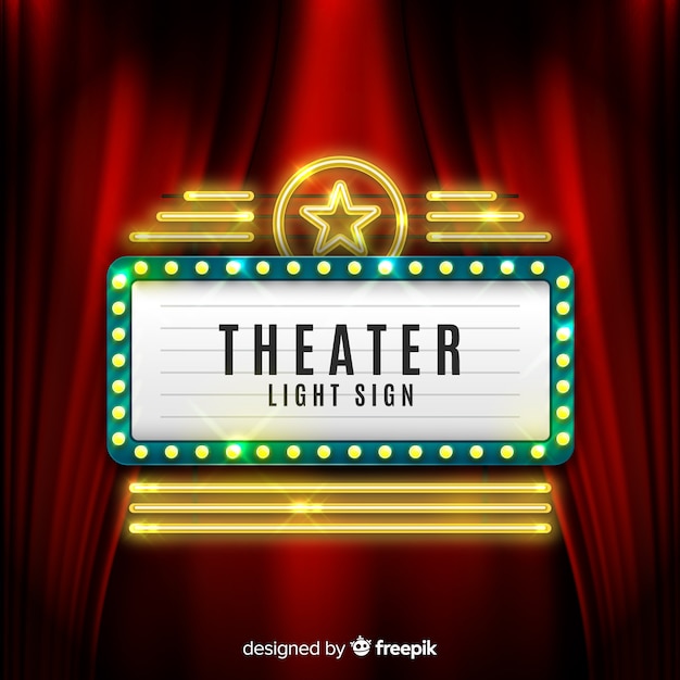 Free vector retro light theater sign