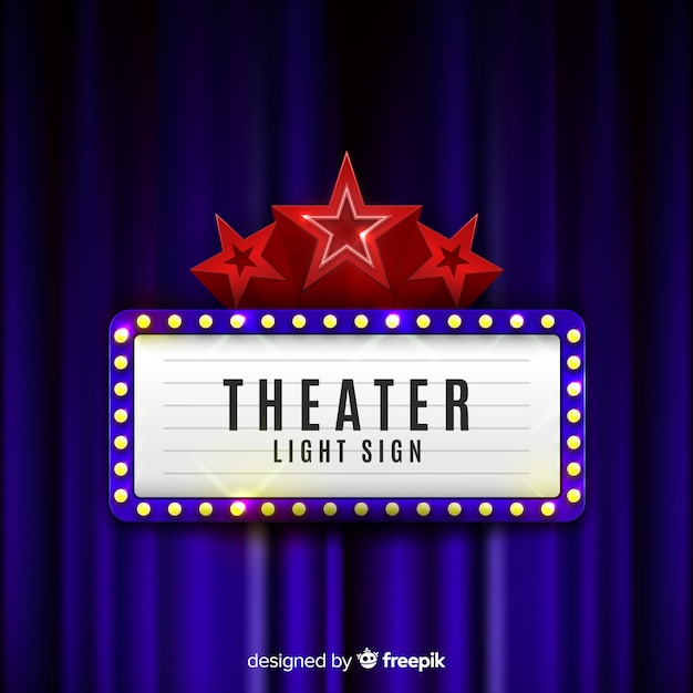 Free vector retro light theater sign