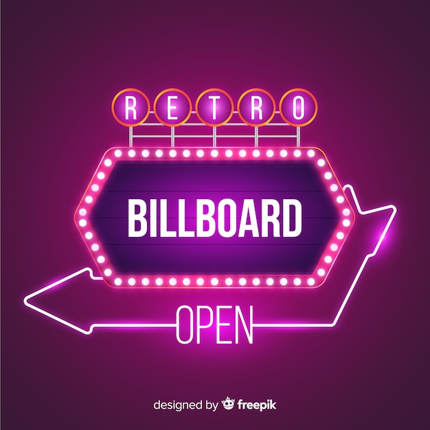 Free vector retro lights billboard