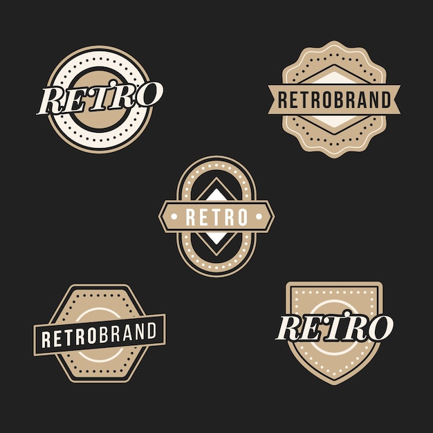 Free vector retro logo collection